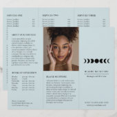 Modern Blue Moon Phases Elegante drievoudige broch (Voorkant / Achterkant)