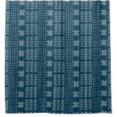 Modern Blue Mud Cloth African Pattern Douchegordijn (Voorkant)