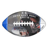 Modern Blue Name Number Team Full Photo Football (Voorkant)