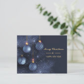 Modern Blue Navy Merry Happy Nieuwjaar Briefkaart (Staand voorkant)