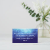 Modern Blue Nebula John 3:16 Bible Scripture Visitekaartje (Staand voorkant)