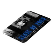 Modern Blue Neon Class of 2023 Photo Afstuderen Magneet (Linkerzijde)