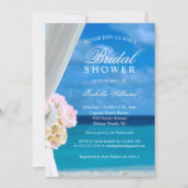 Modern Blue Ocean Beach Bridal Shower Kaart (Voorkant)