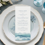 Modern Blue Ocean Waterverf Wedding Menu<br><div class="desc">Modern Blue Ocean Waterverf Wedding Menu</div>