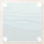 Modern Blue Ocean Waves Kustcadeau voor haar Glazen Onderzetter (Achterkant)