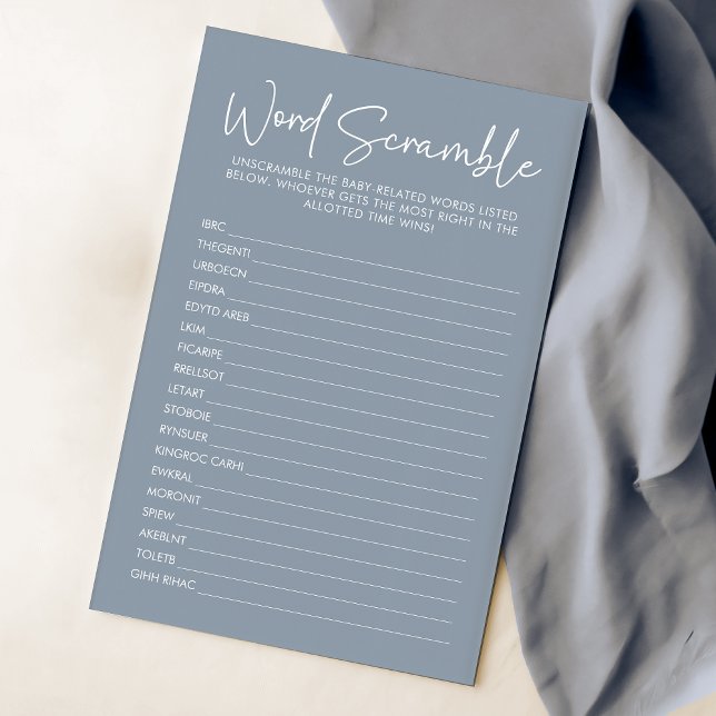 Modern Blue Oh Baby Eenvoudig Word Scramble spel (Creator heeft geüpload)