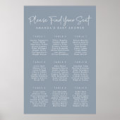 Modern Blue Oh Baby Eenvoudige Douche Zitkaart Poster (Voorkant)