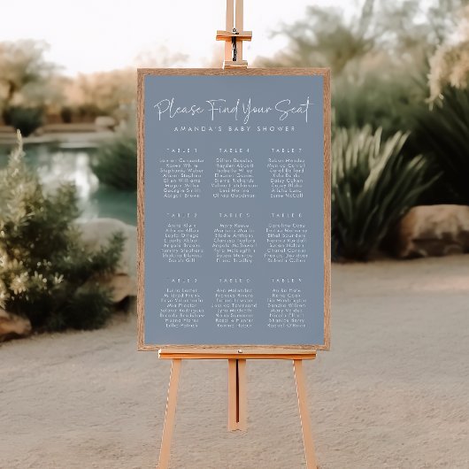 Modern Blue Oh Baby Eenvoudige Douche Zitkaart Poster