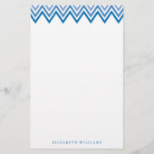 Modern Blue Ombre Chevrons Briefpapier (Voorkant)