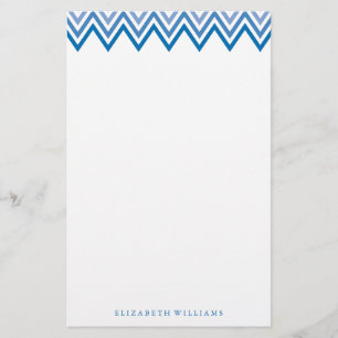 Modern Blue Ombre Chevrons Briefpapier