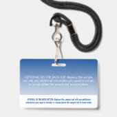 Modern Blue Ombre Professional Name Tag Badge (Achterkant met lanyard)