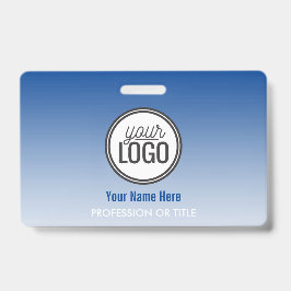 Modern Blue Ombre Professional Name Tag Badge