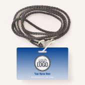 Modern Blue Ombre Professional Name Tag Badge (Voorkant met draagriem)