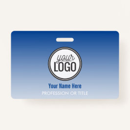 Modern Blue Ombre Professional Name Tag Badge