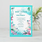 Modern Blue onder het Baby shower Zee Kaart (Staand voorkant)