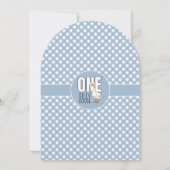 Modern Blue One Silly Goose 1st Birthday Party Kaart (Achterkant)