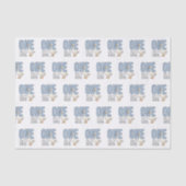 Modern Blue One Silly Goose First Birthday Tissuepapier (Voorkant)