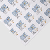 Modern Blue One Silly Goose First Birthday Tissuepapier (Detail)