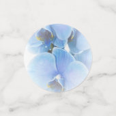 Modern Blue Orchid Floral Wedding Reception Table Confetti (Kleine voorkant)