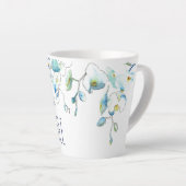 Modern Blue Orchid Waterverf Floral Latte Mok (Rechterhoek)