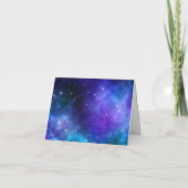 Modern Blue Paars Galaxy Bat Bar Mitzvah Folded Bedankkaart (Achterkant)