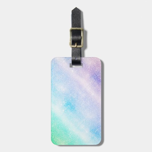 Modern Blue Paars Glitter Ombre Glam Design Bagagelabel (Voorkant verticaal)