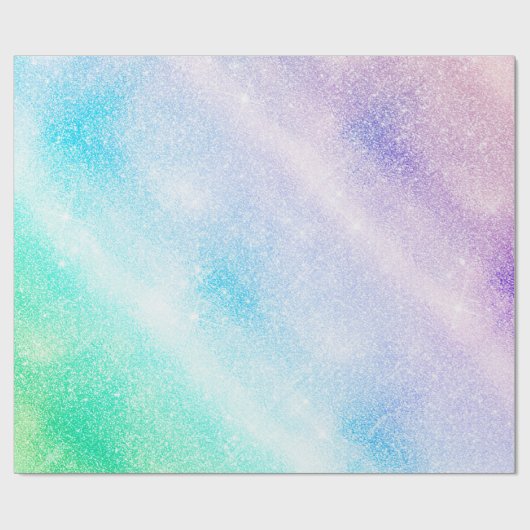 Modern Blue Paars Glitter Ombre Glam Design Cadeaupapier (Vlak)