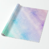 Modern Blue Paars Glitter Ombre Glam Design Cadeaupapier (Uitgerold)