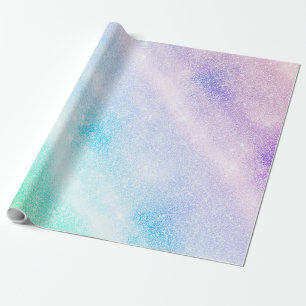 Modern Blue Paars Glitter Ombre Glam Design Cadeaupapier