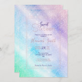 Modern Blue Paars Glitter Ombre Glam Design Kaart (Voorkant / Achterkant)