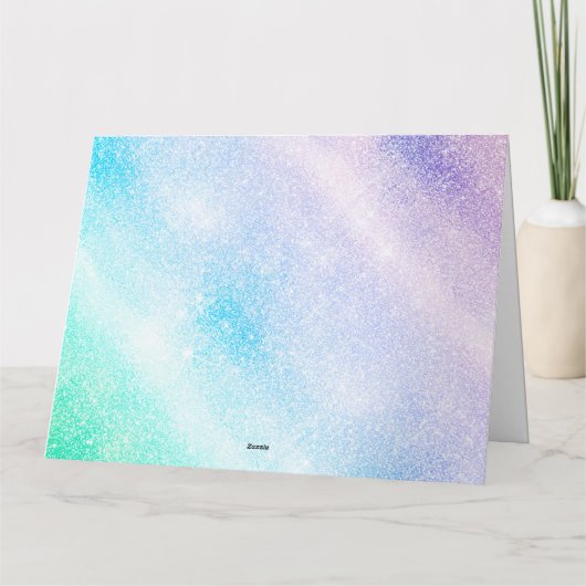 Modern Blue Paars Glitter Ombre Glam Design Kaart (Achterkant)