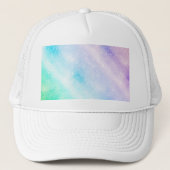 Modern Blue Paars Glitter Ombre Glam Design Trucker Pet (Voorkant)