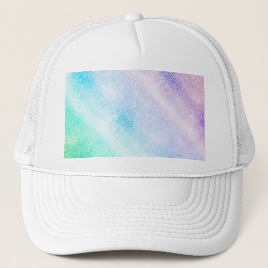 Modern Blue Paars Glitter Ombre Glam Design Trucker Pet (Voorkant)
