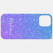 Modern Blue Paars Gradient Glitter Ombre Monogram Case-Mate iPhone Case (Achterkant / Rechts)