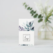 Modern Blue Paars Leafy Tropical Fauna Fern Logo Visitekaartje (Staand voorkant)