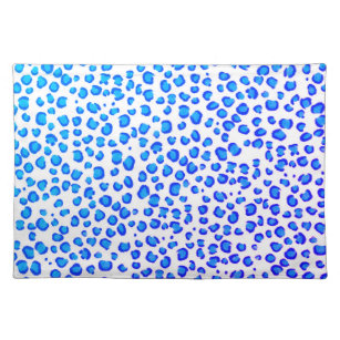Modern Blue Paars Leopard Pattern Animal Print Placemat