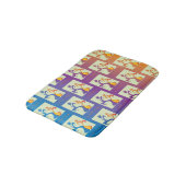 Modern Blue, paars, oranje Tulip Couple Floral Badmat (Gekanteld)