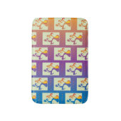 Modern Blue, paars, oranje Tulip Couple Floral Badmat (Voorkant Verticaal)