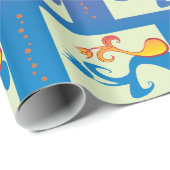 Modern Blue, paars, oranje Tulip Couple Floral Cadeaupapier (Rol Hoek)