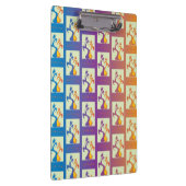 Modern Blue, paars, oranje Tulip Couple Floral Klembord (Rechts)