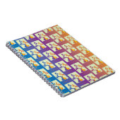 Modern Blue, paars, oranje Tulip Couple Floral Notitieboek (Rechterzijde)