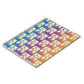 Modern Blue, paars, oranje Tulip Couple Floral Notitieboek (Linkerzijde)