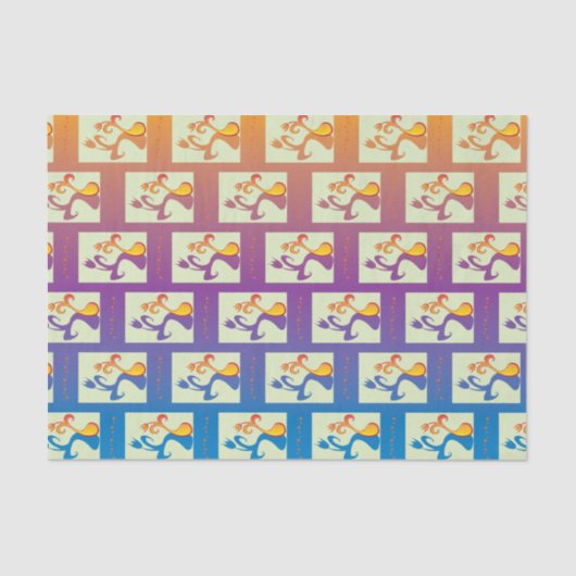 Modern Blue, paars, oranje Tulip Couple Floral Tissuepapier (Voorkant)