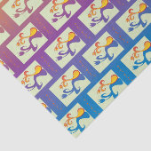 Modern Blue, paars, oranje Tulip Couple Floral Tissuepapier (Detail)