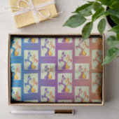 Modern Blue, paars, oranje Tulip Couple Floral Tissuepapier (Geschenk)