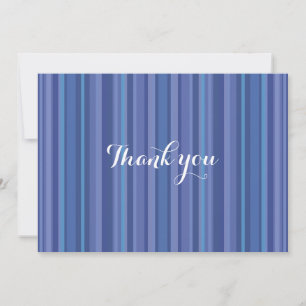 Modern Blue Paars Stripe Dank je wel Kaart