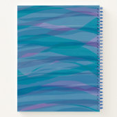 Modern Blue Paars Waterverf Patroon op maat Notitieboek (Achterkant)