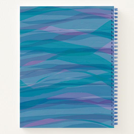 Modern Blue Paars Waterverf Patroon op maat Notitieboek (Achterkant)