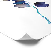 Modern Blue Paarse Eucalyptus Leaves Greenery Poster (Hoek)