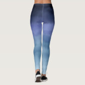 Modern Blue Paarse Waterverf Leggings (Achterkant)